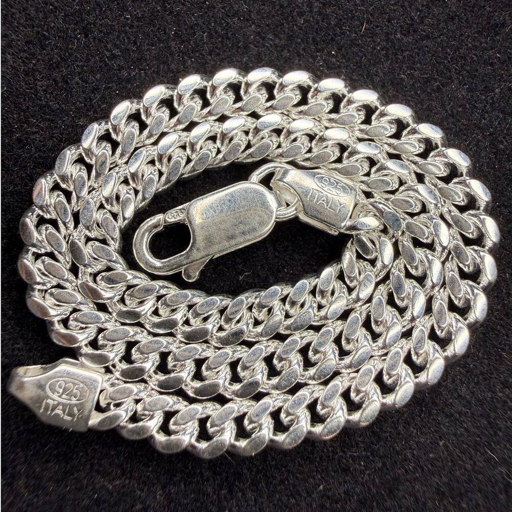 Solid 925 Sterling Silver Miami Cuban Bracelet 8" Long 3.75mm Wide